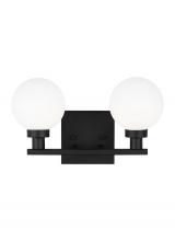 Studio Co. VC 4461602-112 - Clybourn modern 2-light indoor dimmable bath vanity sconce in midnight black finish with white milk