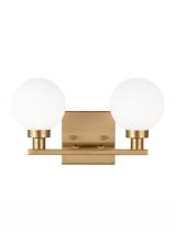 Studio Co. VC 4461602-848 - Clybourn modern 2-light indoor dimmable bath vanity sconce in satin brass gold finish with white mil