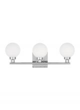 Studio Co. VC 4461603-05 - Clybourn modern 3-light indoor dimmable bath vanity sconce in chrome finish with white milk glass sh