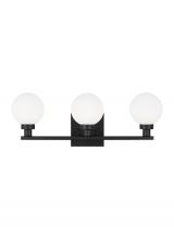 Studio Co. VC 4461603-112 - Clybourn modern 3-light indoor dimmable bath vanity sconce in midnight black finish with white milk