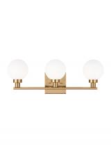 Studio Co. VC 4461603-848 - Clybourn modern 3-light indoor dimmable bath vanity sconce in satin brass gold finish with white mil
