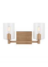 Studio Co. VC 4464202-848 - Fullton modern 2-light indoor dimmable bath vanity wall sconce in satin brass gold finish