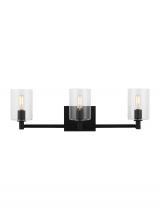 Studio Collection VC 4464203EN-112 - Fullton modern 3-light LED indoor dimmable bath vanity wall sconce in midnight black finish