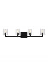 Studio Collection VC 4464204-112 - Fullton modern 4-light indoor dimmable bath vanity wall sconce in midnight black finish