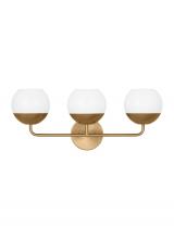 Studio Co. VC 4468103-848 - Alvin modern 3-light indoor dimmable bath vanity wall sconce in satin brass gold finish with white m