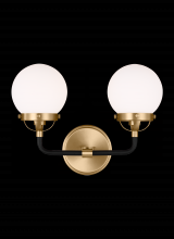 Studio Co. VC 4487902-848 - Cafe mid-century modern 2-light indoor dimmable bath vanity wall sconce in satin brass gold finish w