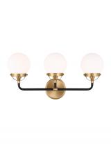 Studio Co. VC 4487903-848 - Cafe mid-century modern 3-light indoor dimmable bath vanity wall sconce in satin brass gold finish w