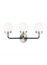 Studio Co. VC 4487903-962 - Cafe mid-century modern 3-light indoor dimmable bath vanity wall sconce in brushed nickel silver fin