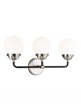 Studio Co. VC 4487903EN-962 - Cafe mid-century modern 3-light LED indoor dimmable bath vanity wall sconce in brushed nickel silver