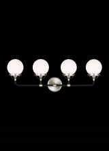 Studio Co. VC 4487904-962 - Cafe mid-century modern 4-light indoor dimmable bath vanity wall sconce in brushed nickel silver fin