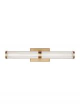 Studio Co. VC 4559293S-848 - Syden contemporary 1-light LED indoor dimmable medium bath vanity wall sconce in satin brass gold fi