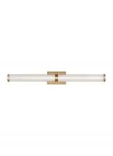 Studio Co. VC 4659293S-848 - Syden contemporary 1-light LED indoor dimmable large bath vanity wall sconce in satin brass gold fin