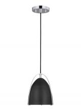 Studio Co. VC 6151701-05 - Norman modern 1-light indoor dimmable mini ceiling hanging single pendant light in chrome silver fin