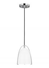 Studio Co. VC 6151801EN3-05 - Norman modern 1-light LED indoor dimmable mini ceiling hanging single pendant light in chrome silver