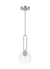 Studio Co. VC 6155701-962 - Codyn contemporary 1-light indoor dimmable mini pendant in brushed nickel silver finish with clear g