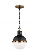 Studio Collection VC 6177101-112 - Hanks transitional 1-light indoor dimmable mini ceiling hanging single pendant light in midnight bla
