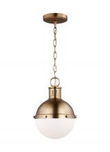 Studio Collection VC 6177101-848 - Hanks transitional 1-light indoor dimmable mini ceiling hanging single pendant light in satin brass