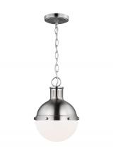 Studio Co. VC 6177101EN3-962 - Hanks transitional 1-light LED indoor dimmable mini ceiling hanging single pendant light in brushed