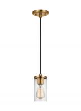 Studio Co. VC 6190301-848 - Zire dimmable indoor 1-light mini pendant in a satin brass finish with clear glass shade