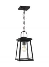 Studio Co. VC 6248401-12 - Founders modern 1-light outdoor exterior ceiling hanging pendant in black finish with clear glass pa