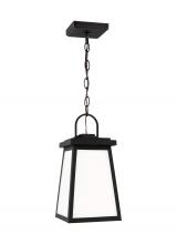 Studio Co. VC 6248401EN3-12 - Founders modern 1-light LED outdoor exterior ceiling hanging pendant in black finish with clear glas