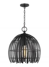 Studio Co. VC 6522701-112 - Hanalei contemporary small 1-light indoor dimmable pendant hanging chandelier light in midnight blac