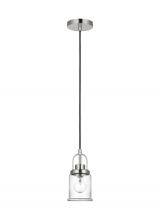 Studio Co. VC 6544701-962 - Anders industrial 1-light indoor dimmable mini pendant in polished nickel finish with clear glass sh
