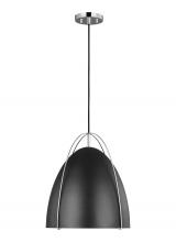 Studio Co. VC 6551701EN3-05 - Norman modern 1-light LED indoor dimmable ceiling hanging single pendant light in chrome silver fini