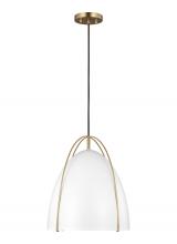 Studio Co. VC 6551801-848 - Norman modern 1-light indoor dimmable ceiling hanging single pendant light in satin brass gold finis