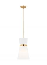 Studio Co. VC 6590501EN3-848 - Clark modern 1-light LED indoor dimmable ceiling hanging single pendant light in satin brass gold fi