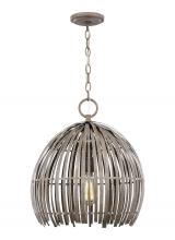 Studio Collection VC 6622701-872 - Hanalei contemporary medium 1-light indoor dimmable pendant hanging chandelier light in washed pine