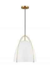 Studio Co. VC 6651801-848 - Norman modern 1-light indoor dimmable large ceiling hanging single pendant light in satin brass gold