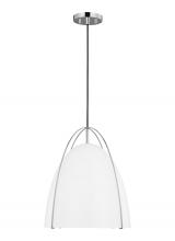 Studio Co. VC 6651801EN3-05 - Norman modern 1-light LED indoor dimmable large ceiling hanging single pendant light in chrome silve