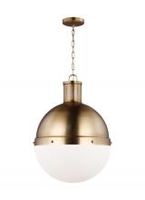 Studio Collection VC 6677101-848 - Hanks transitional 1-light indoor dimmable large ceiling hanging single pendant light in satin brass