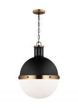 Studio Co. VC 6677101EN3-112 - Hanks transitional 1-light LED indoor dimmable large ceiling hanging single pendant light in midnigh