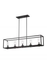 Studio Co. VC 6690305EN-112 - Zire dimmable indoor 5-light LED island pendant in a midnight black finish with clear glass shade