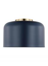Studio Co. VC 7505401EN3-127 - Malone transitional 1-light LED indoor dimmable small ceiling flush mount in navy finish with navy s