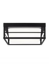 Studio Collection VC 7529693S-112 - Dearborn modern 1-light LED indoor small ceiling flush mount in midnight black finish with etched wh