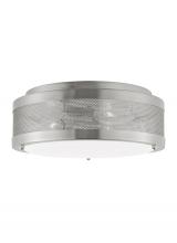 Studio Co. VC 7532003-962 - Vander transitional 3-light indoor/outdoor dimmable medium ceiling flush mount in brushed nickel sil