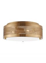Studio Co. VC 7532003EN-848 - Vander transitional 3-light LED indoor/outdoor dimmable medium ceiling flush mount in satin brass go