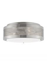 Studio Co. VC 7532003EN-962 - Vander transitional 3-light LED indoor/outdoor dimmable medium ceiling flush mount in brushed nickel