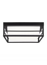 Studio Collection VC 7629693S-112 - Dearborn modern 1-light LED indoor medium ceiling flush mount in midnight black finish with etched w