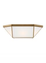 Studio Collection VC 7679454-848 - Morrison modern 4-light indoor dimmable ceiling flush mount in satin brass gold finish with smooth w