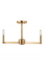 Studio Collection VC 7764203-848 - Fullton modern 3-light indoor dimmable semi-flush mount in satin brass gold finish