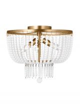 Studio Co. VC 7780703-848 - Jackie traditional 3-light indoor dimmable ceiling semi-flush mount in satin brass gold finish with