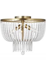 Studio Co. VC 7780703EN-848 - Jackie traditional 3-light LED indoor dimmable ceiling semi-flush mount in satin brass gold finish w