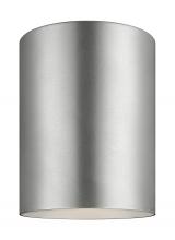 Studio Co. VC 7813801-753 - Outdoor Cylinders transitional 1-light outdoor exterior ceiling flush mount in painted brushed nicke