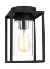 Studio Co. VC 7831101-12 - Vado modern 1-light outdoor ceiling flush mount in black finish with clear glass panels