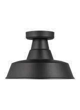 Studio Co. VC 7837401-12 - Barn Light traditional 1-light outdoor exterior Dark Sky compliant ceiling flush mount in black fini