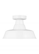 Studio Co. VC 7837401EN3-15 - Barn Light traditional 1-light LED outdoor exterior Dark Sky compliant ceiling flush mount in white